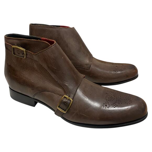 NWOT Brown Cole Rood Haan Leather Boots 8.5 M Made in Italy RARE Limited Edition main image 5